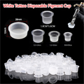 1000pcs Tattoo Ink Cups Plastic White Pigment Caps Tattoos Color Cup Large Medium Smal Number Permanent Makeup Tattoo Machine