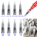 20PCS Tattoo Needle Permanent Makeup Needles Tattoo Machine Kit Needle Cartridges Eyebrow Lip Eyeliner Pen Needle 1R 3R 5R 5F 7F
